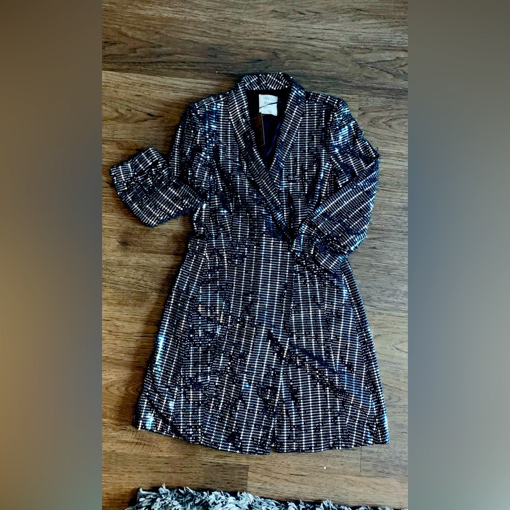 STYLE RACK / ZARA Sequin Blazer Wrap Dress